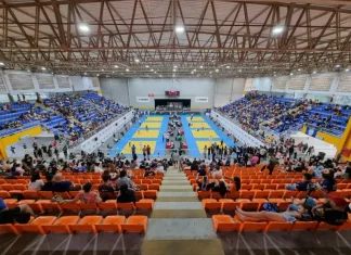 São José será sede do Campeonato Brasileiro de Judô Júnior entre os dias 26 e 30 de agosto Público na arena Multiuso assistindo o Campeonato Brasileiro de Judô Júnior