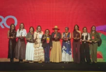 Vencedoras da 9ª edição do Prêmio Mulheres do Agro durante cerimônia de premiação