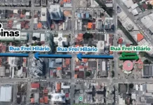 São José altera sentido de circulação em duas ruas Imagem de mapa mostrando alteração na Rua Frei Hilário, no Bairro Campinas em São José