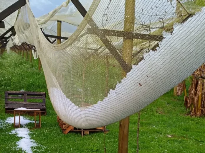 granizo e chuvas Foto mostra quantidade de granizo que caiu durante a noite por conta das fortes chuvas