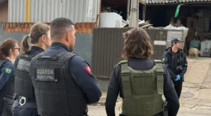Operação Alta Tensão amplia cerco à receptação de fios e furto de hidrômetros em São José Agentes da Guarda Municipal e de outras forças de segurança durante fiscalização da Operação Alta Tensão em São José.