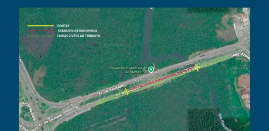 Avenida da Saudade terá interdição parcial por 45 dias em Florianópolis Mapa com os pontos de interdição na Avenida da Saudade