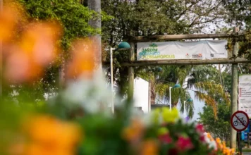 Entrada do Jardim Botânico de Florianópolis, que completa 10 anos com programação especial e inauguração da primeira etapa do Jardim Japonês.
