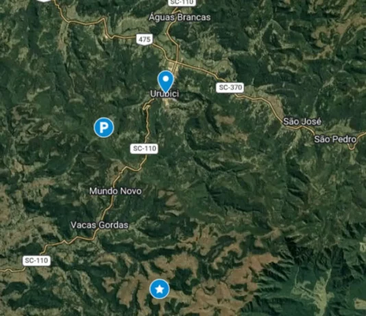 Mapa da área de buscas pelo helicóptero com o cantor Rick mostra o sinal de celular de um dos ocupantes e o último ponto emitido pela aeronave.