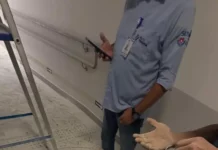 Foto de componente elétrico derretido no princípio de incêndio no Multihospital de Florianópolis