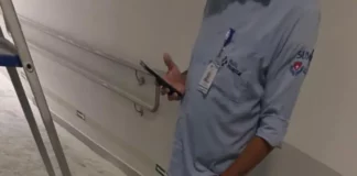 Foto de componente elétrico derretido no princípio de incêndio no Multihospital de Florianópolis