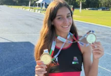 Aos 16 anos, atleta de São José está entre as cinco melhores da América do Sul Atleta de São José, Maria Clara exibe duas medalhas conquistadas no atletismo. Aos 16 anos, ela ocupa a quinta posição no ranking sul-americano Sub-18 dos 100 metros com barreiras.