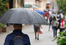 Próximos três meses terão chuva frequente e períodos de calor em Santa Catarina Pessoa caminha com guarda-chuva durante chuva em área urbana, ilustrando a previsão de chuva frequente em Santa Catarina nos próximos três meses.