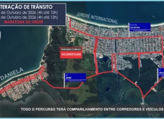 Corridas de rua provocam alterações no trânsito de Florianópolis durante o feriadão Mapa das alterações no trânsito para as corridas de rua em Jurerê e Daniela, em Florianópolis, com os percursos destacados em vermelho e os horários das intervenções.