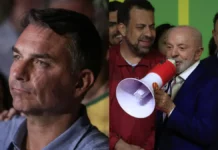 Flávio Bolsonaro e Lula concentram mais de 90% dos votos e vão disputar segundo turno Flávio Bolsonaro e Lula em montagem que ilustra a disputa entre os dois candidatos no segundo turno da eleição presidencial de 2026