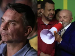Flávio Bolsonaro e Lula concentram mais de 90% dos votos e vão disputar segundo turno Flávio Bolsonaro e Lula em montagem que ilustra a disputa entre os dois candidatos no segundo turno da eleição presidencial de 2026