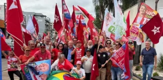 Gelson Merisio participa de mobilização com apoiadores durante agenda de campanha no Oeste de Santa Catarina.
